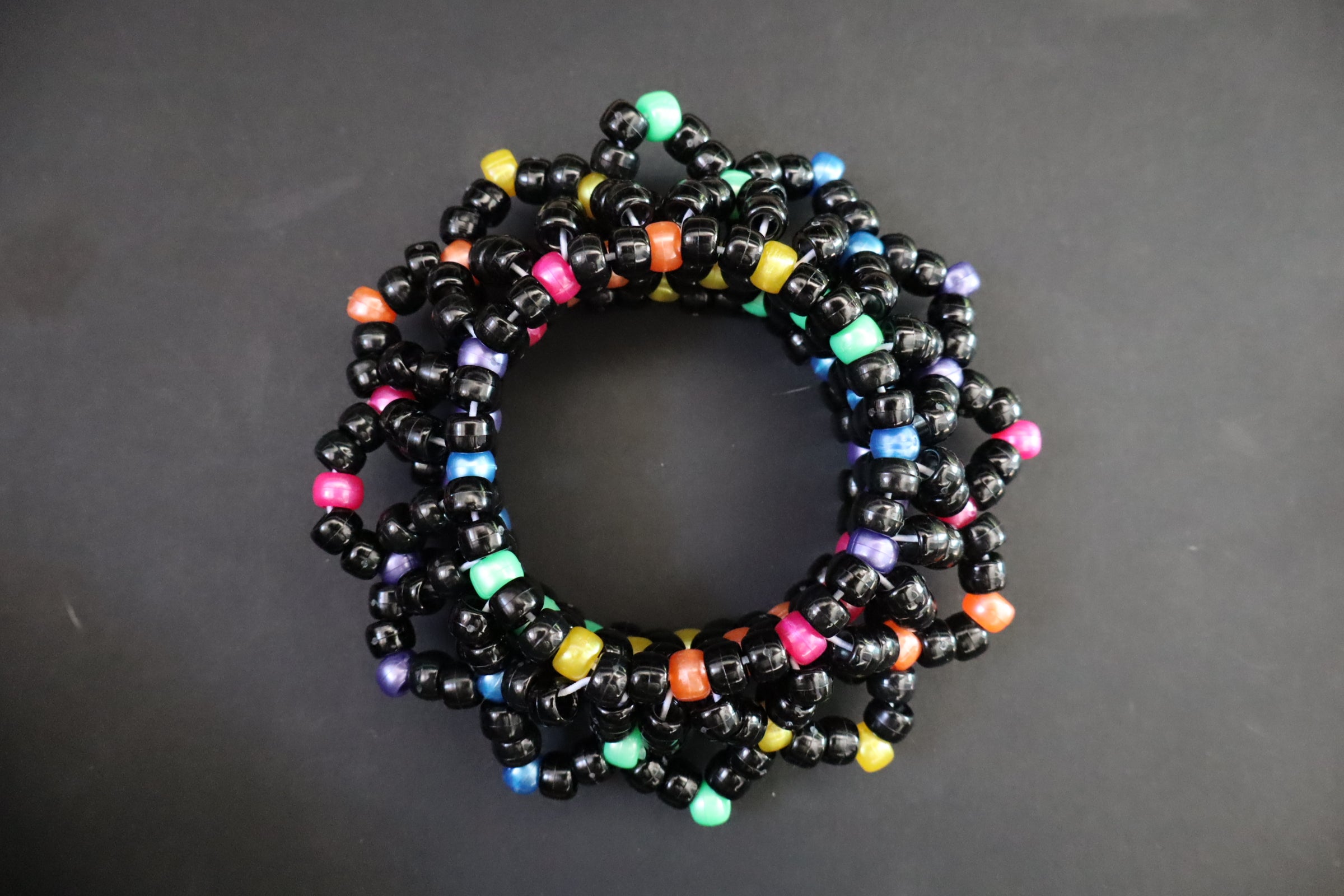 Shiny Black Rainbow Mandala Cuff